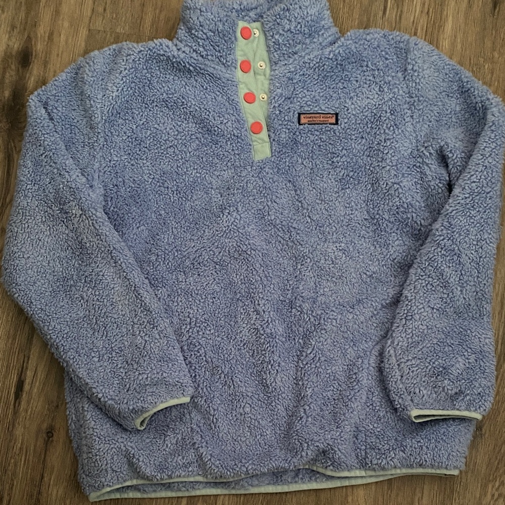 Vineyard Vines Blue Fleece with Pink Label